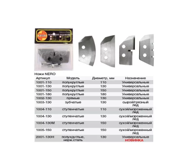 НОЖИ "НЕРО" ПОЛУКРУГЛЫЕ 130мм #1001-130